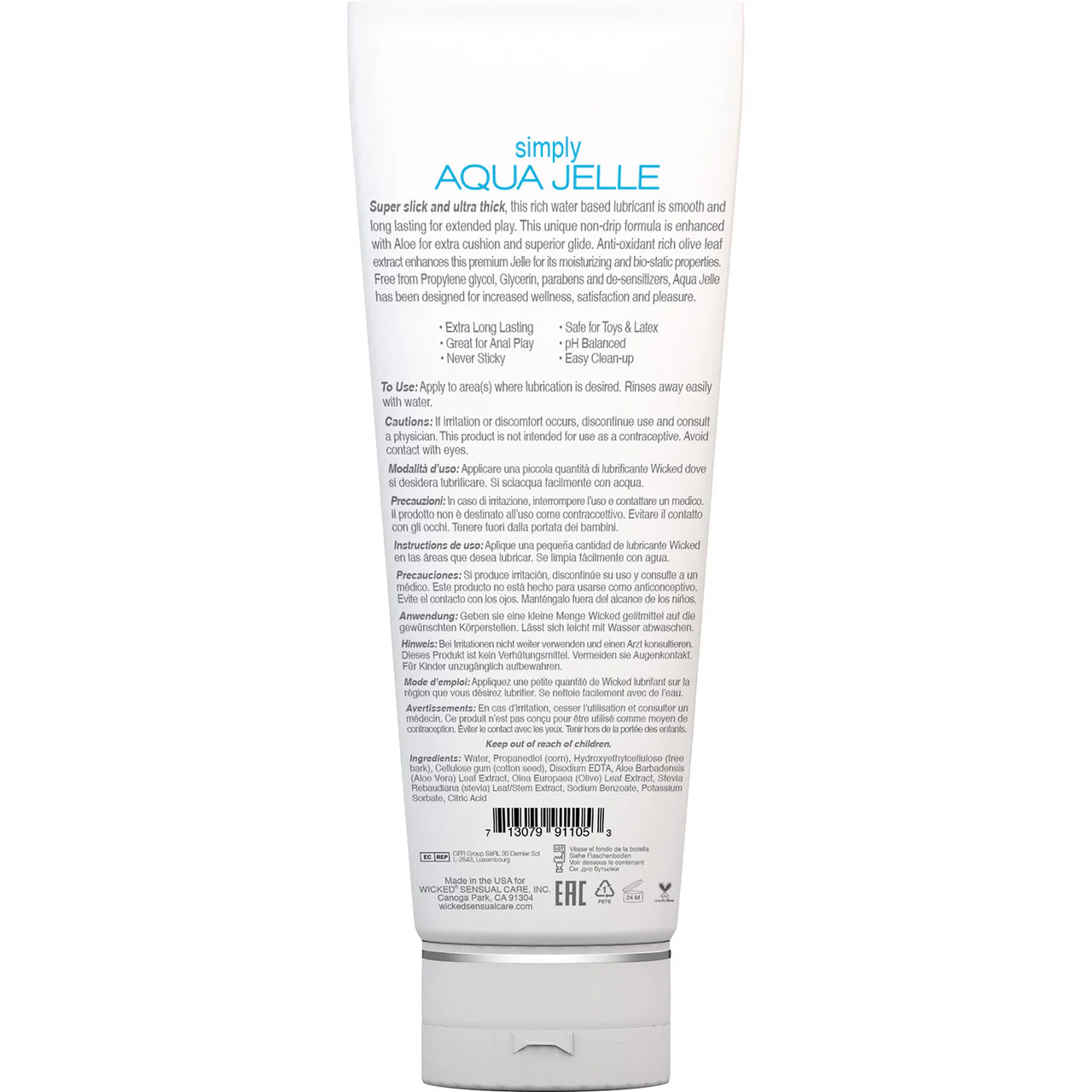 Simply Aqua Jelle Water Based Personal Lubricant With Olive Leaf Extract 4 fl oz - Image 2