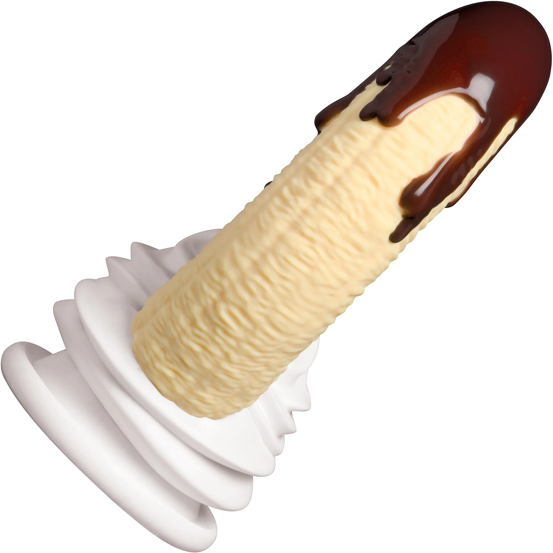 Simply Sweet Chocolate Dipped Banana Split Premium 7.4" Silicone Dildo With Suction Cup - Image 7
