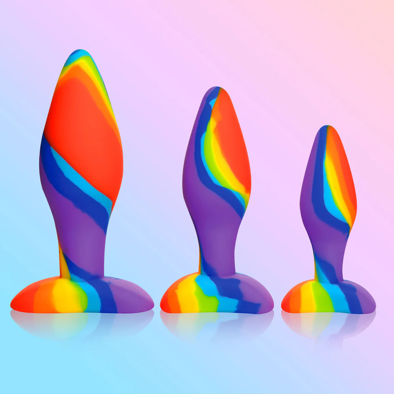 Simply Sweet Rainbow 3-Piece Silicone Butt Plug Set - Image 14