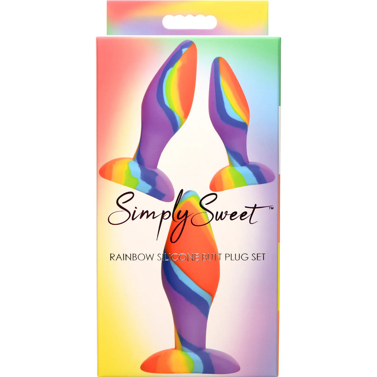 Simply Sweet Rainbow 3-Piece Silicone Butt Plug Set - Image 15