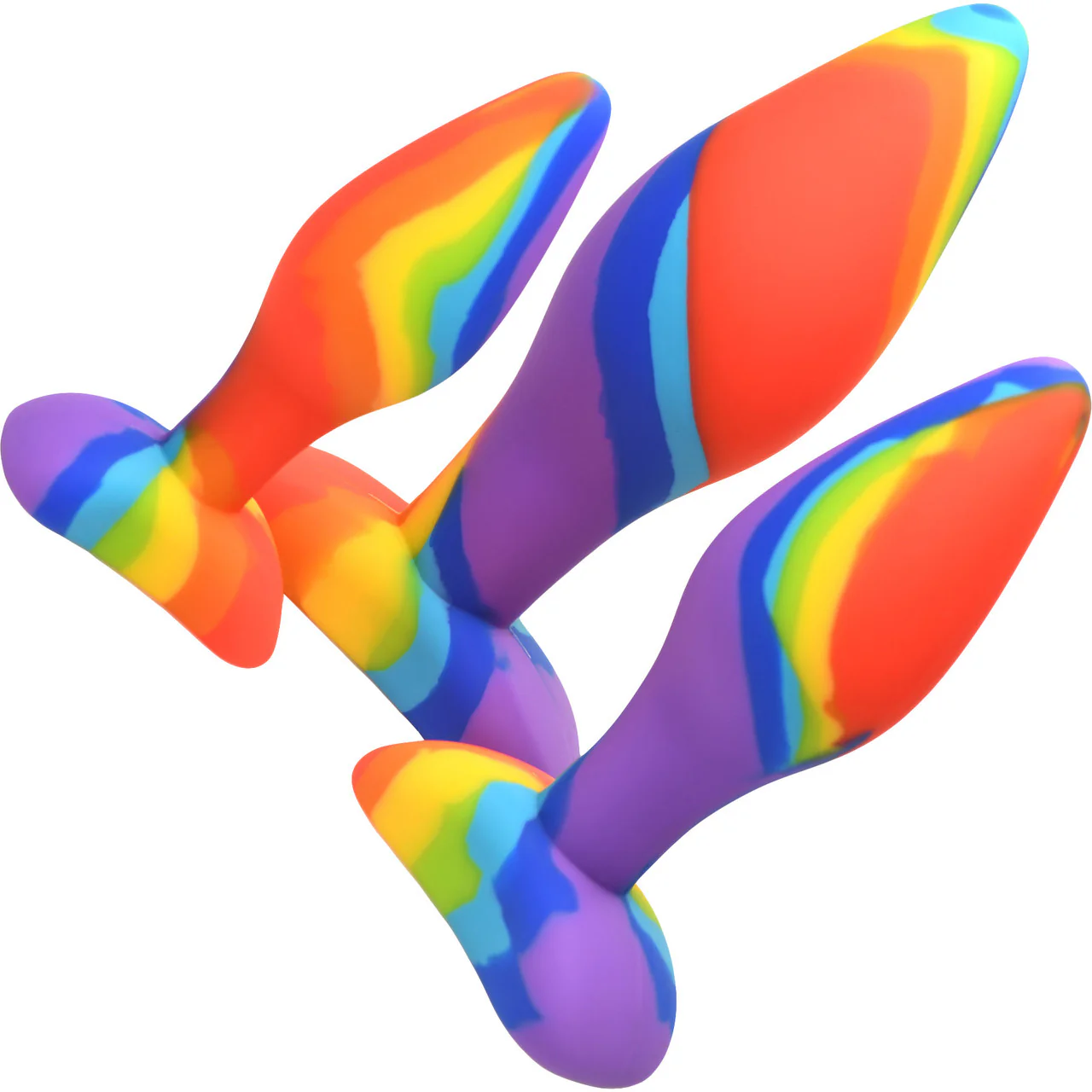 Simply Sweet Rainbow 3-Piece Silicone Butt Plug Set - Image 2