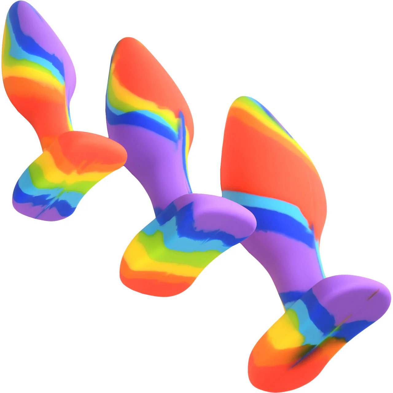 Simply Sweet Rainbow 3-Piece Silicone Butt Plug Set - Image 3