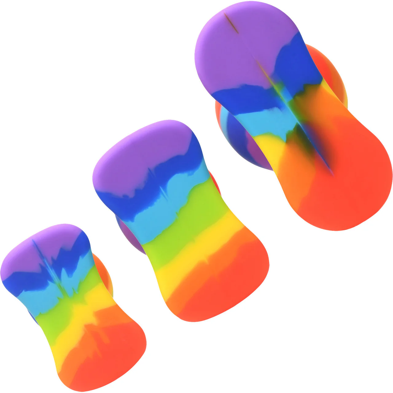Simply Sweet Rainbow 3-Piece Silicone Butt Plug Set - Image 4