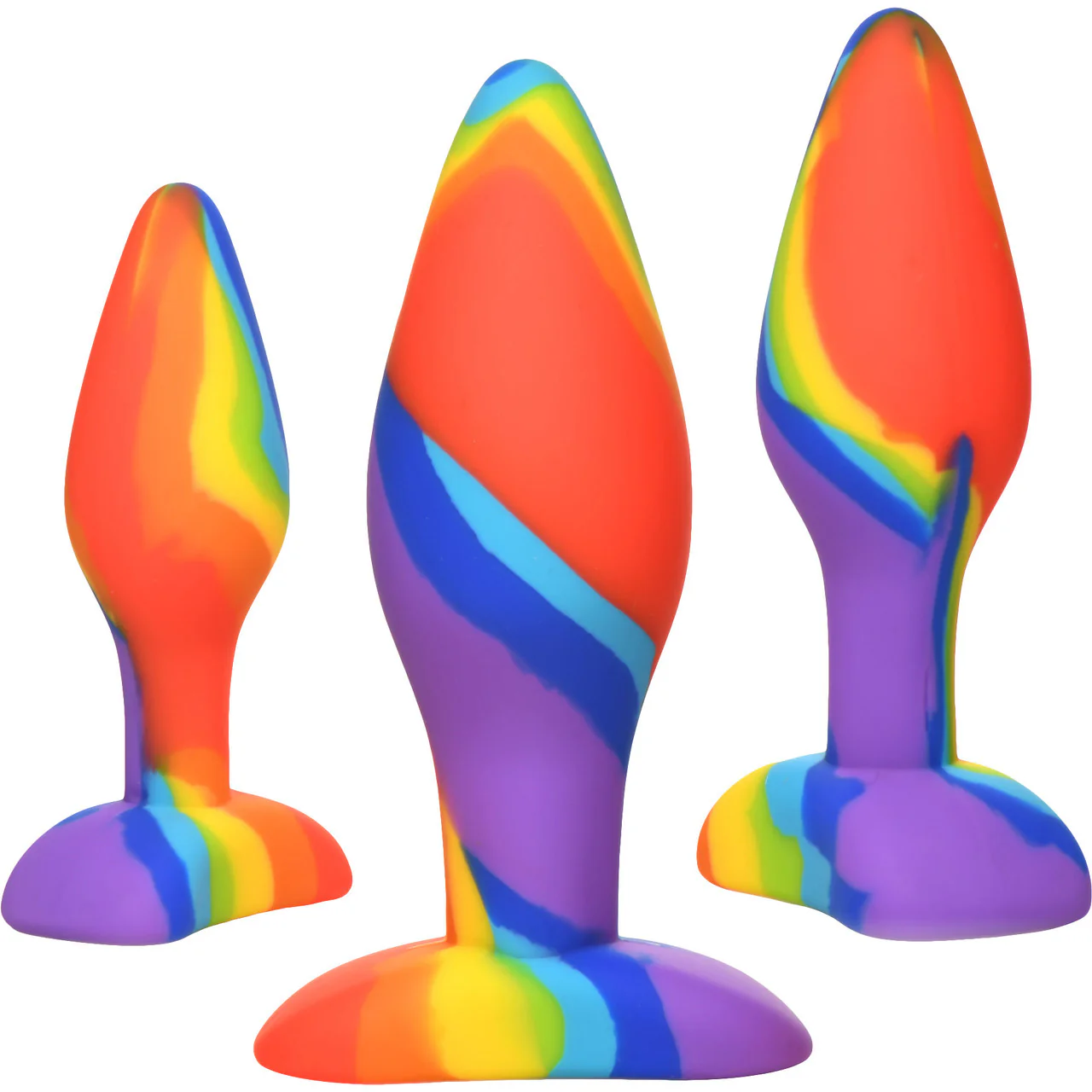 Simply Sweet Rainbow 3-Piece Silicone Butt Plug Set - Image 5