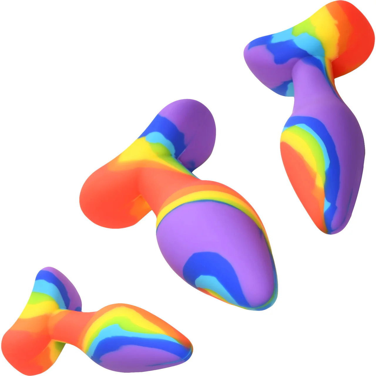 Simply Sweet Rainbow 3-Piece Silicone Butt Plug Set - Image 6