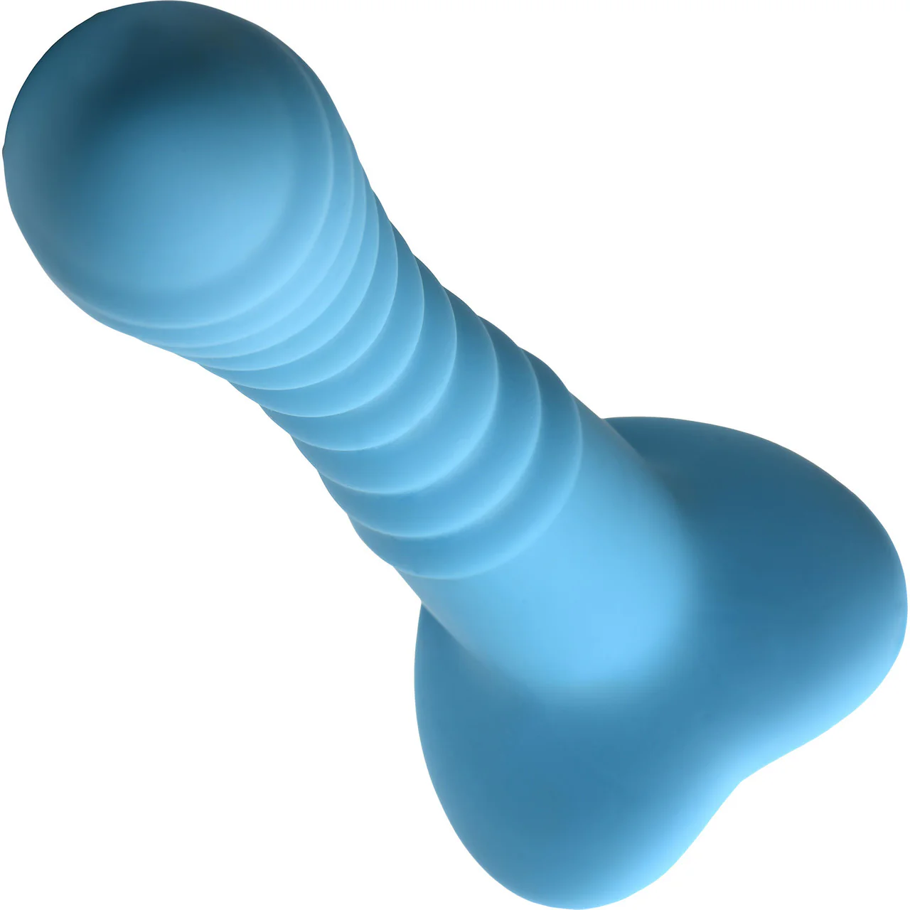 Simply Sweet Ribbed 7" Silicone G-Spot Suction Cup Dildo - Blue - Image 7