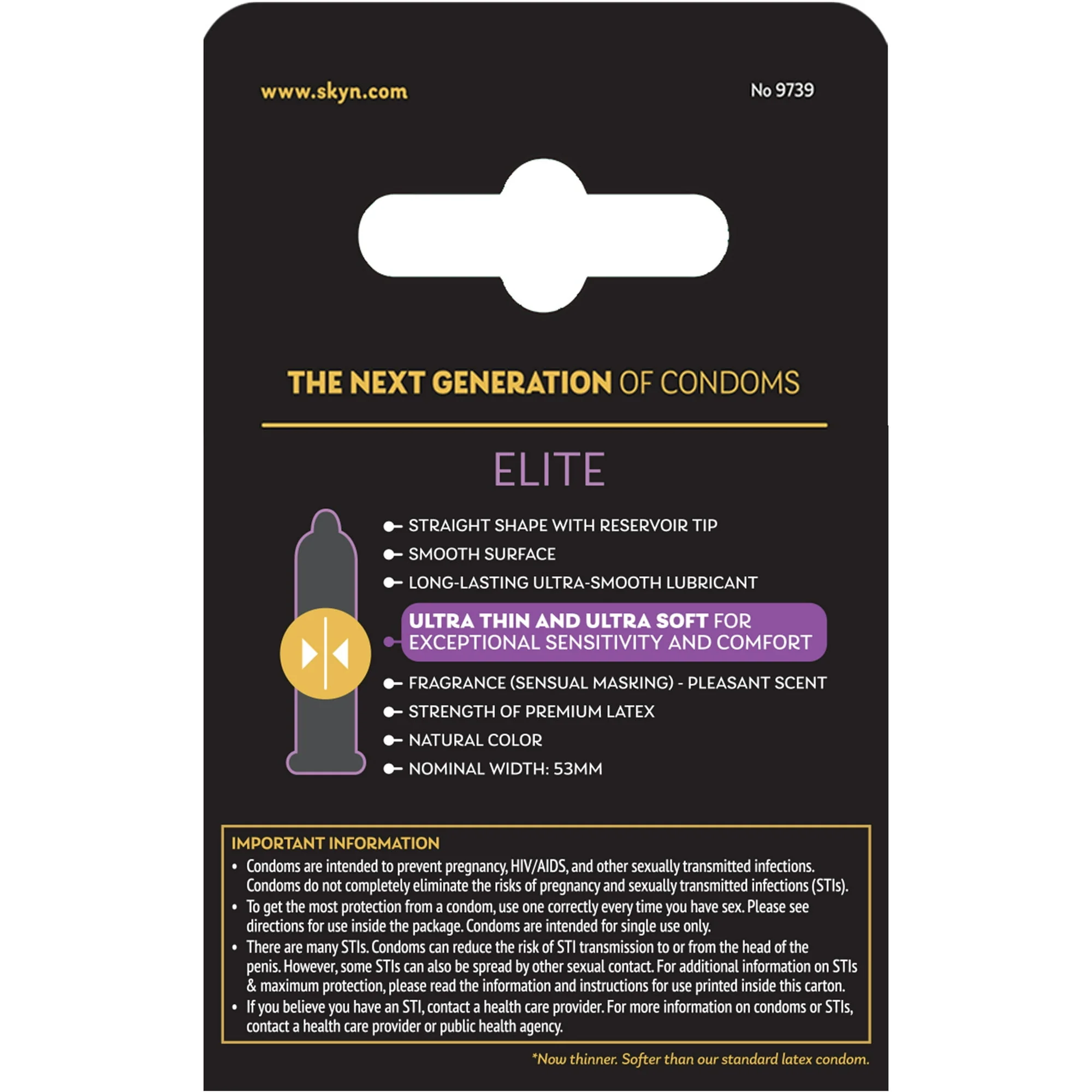 SKYN® Elite Non-Latex Lubricated Condoms - 3 Pack - Image 3