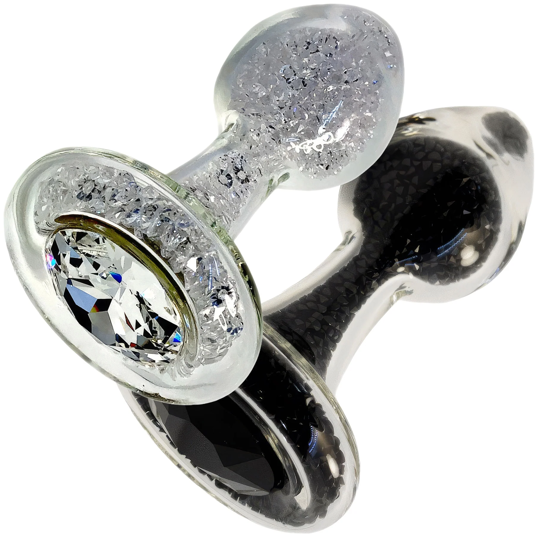 Sparkle Glass Butt Plug With Crystal Base By Crystal Delights