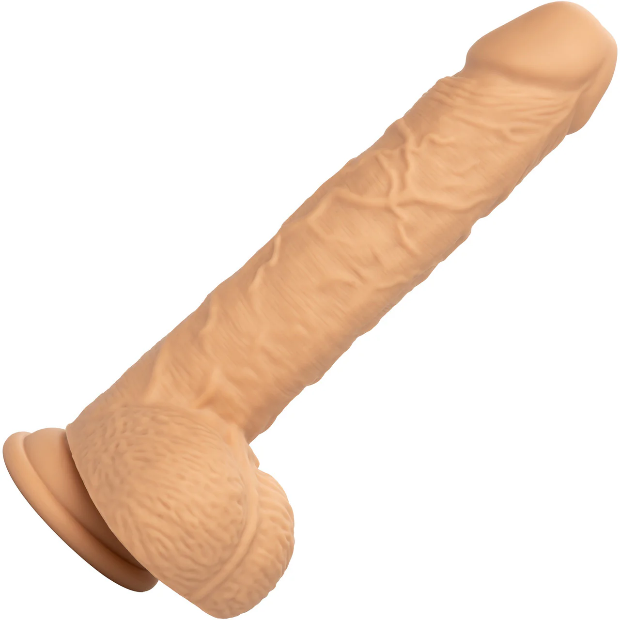 Squirting Fuck Stick 9" Vibrating Realistic Silicone Suction Cup Dildo By CalExotics - Vanilla - Image 4