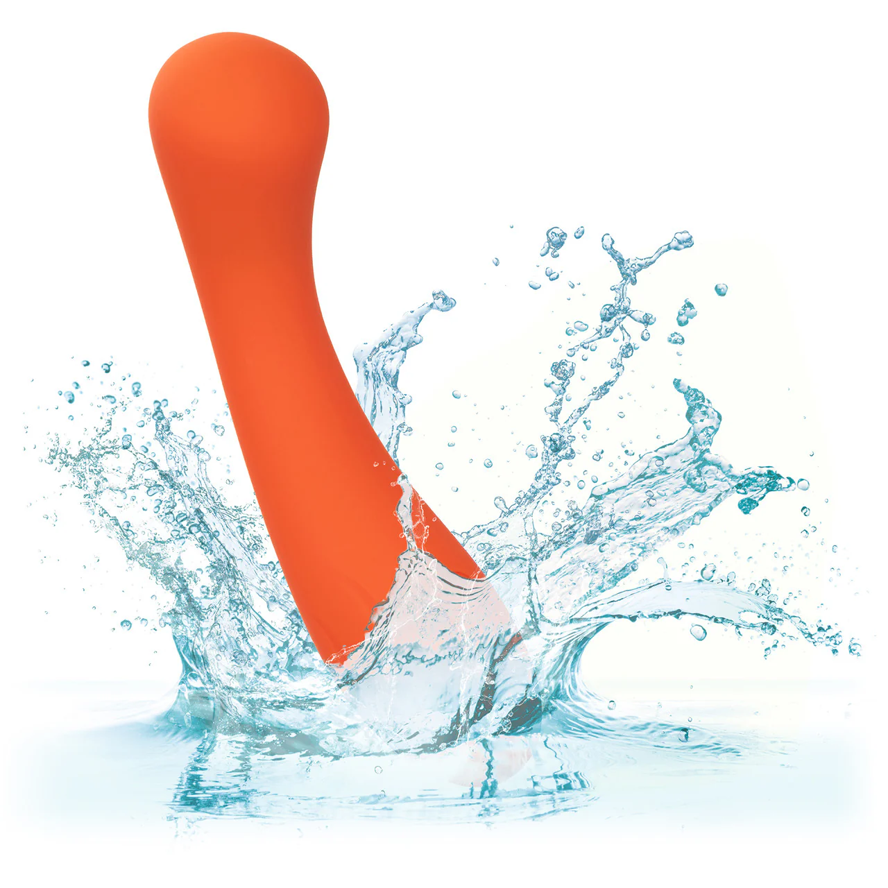 Stella Liquid Silicone G-Wand Waterproof Rechargeable G-Spot Vibrator By CalExotics - Orange - Image 7