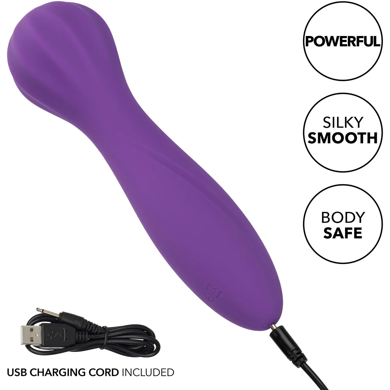 Stella Liquid Silicone "O" Wand Rechargeable Waterproof Wand Style Vibrator By CalExotics - Purple - Image 8