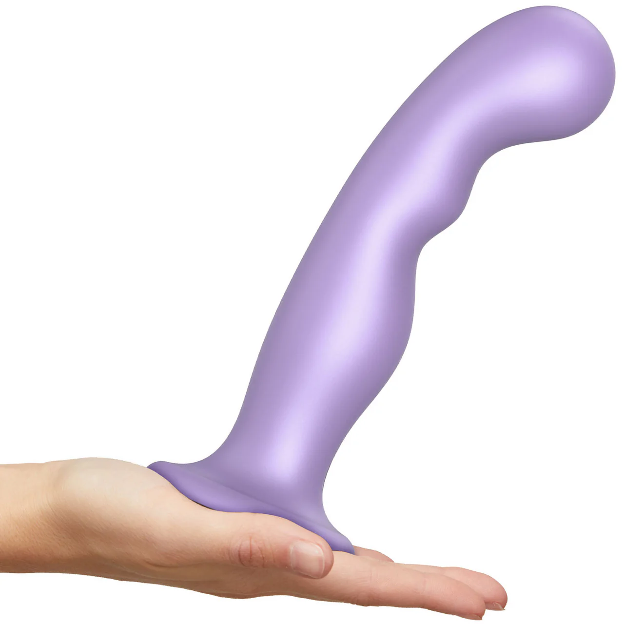 Strap-on-Me Hybrid Collection P&G Silicone Suction Cup Dildo - L Metallic Lilac - Image 2