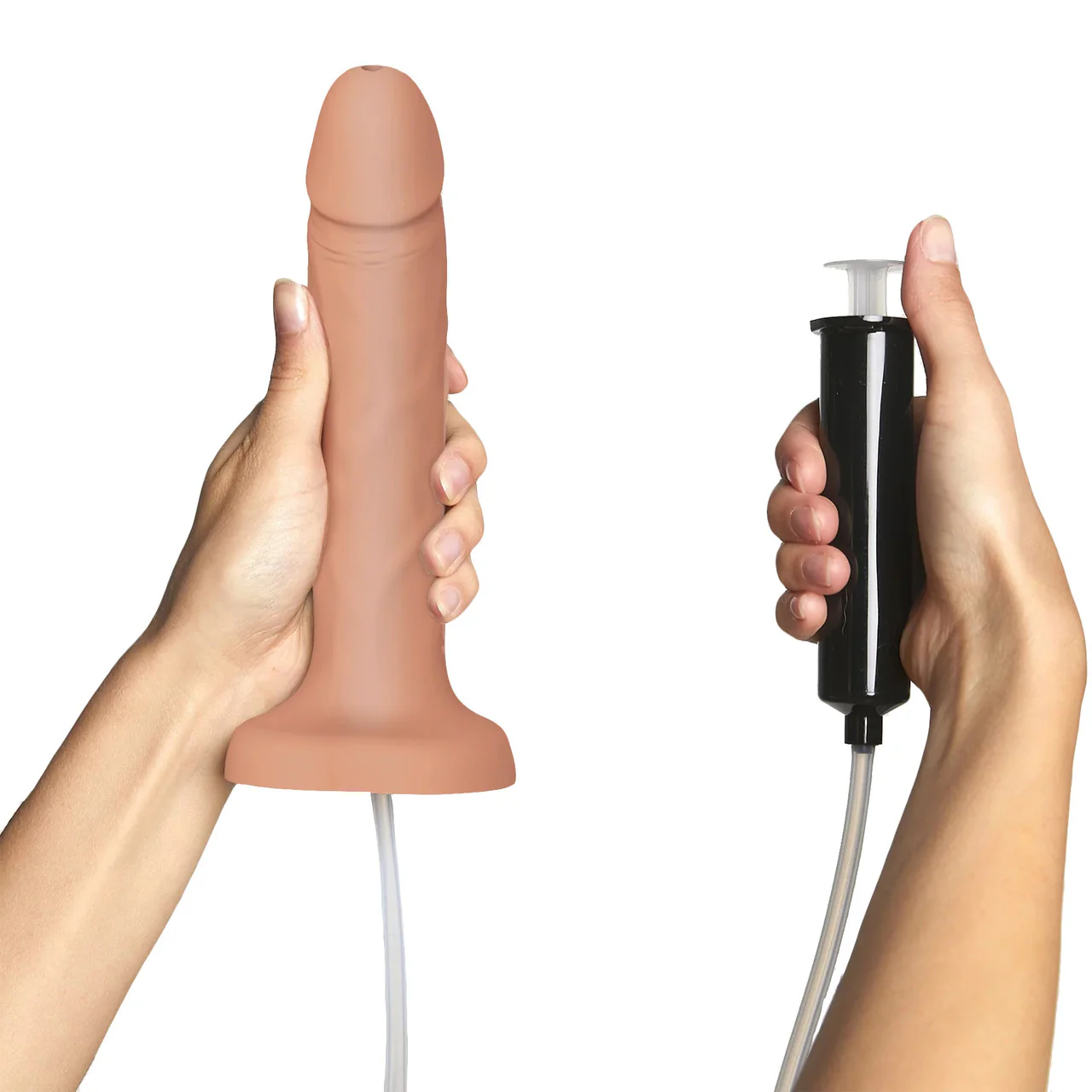 Strap-on-Me Squirting Harness Compatible Realistic Silicone Dildo - Large, Vanilla - Image 2
