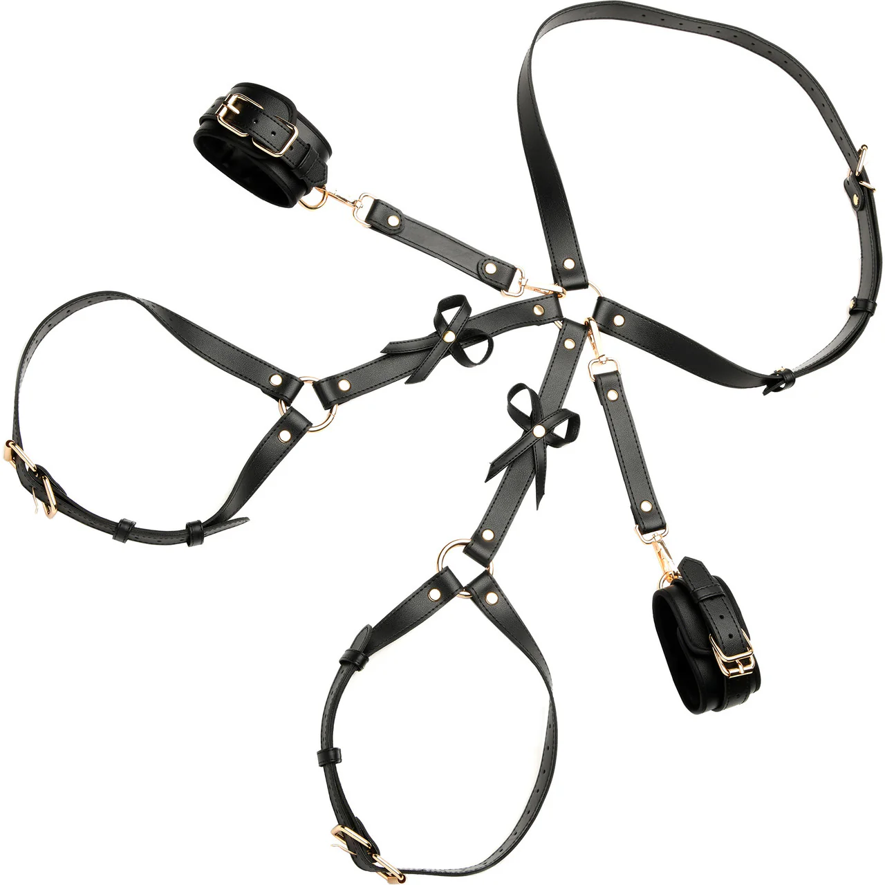 Strict Bondage Harness with Bows - Medium / Large, Black - Image 8