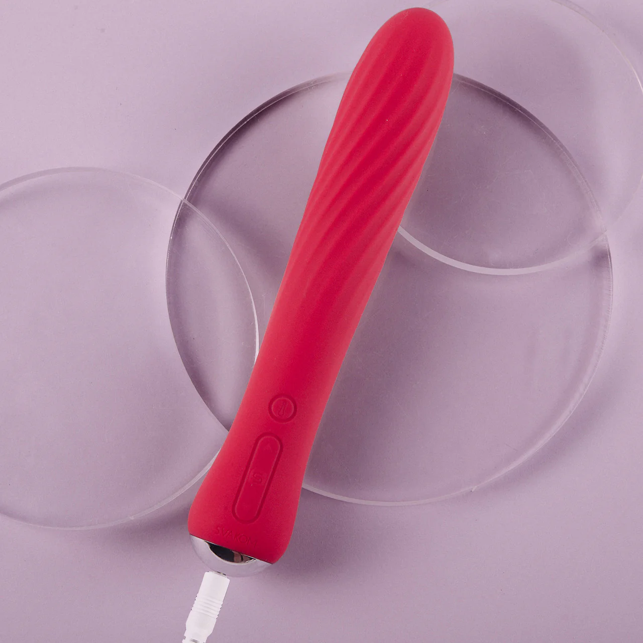 SVAKOM Anya Silicone Rechargeable Warming Vibrator - Pink - Image 4