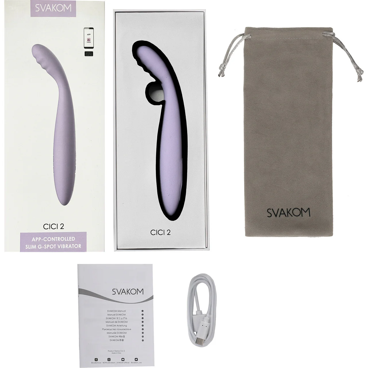 SVAKOM CICI 2 Rechargeable Warming App Controlled Slim Silicone G-Spot Vibrator - Pastel Lilac - Image 9