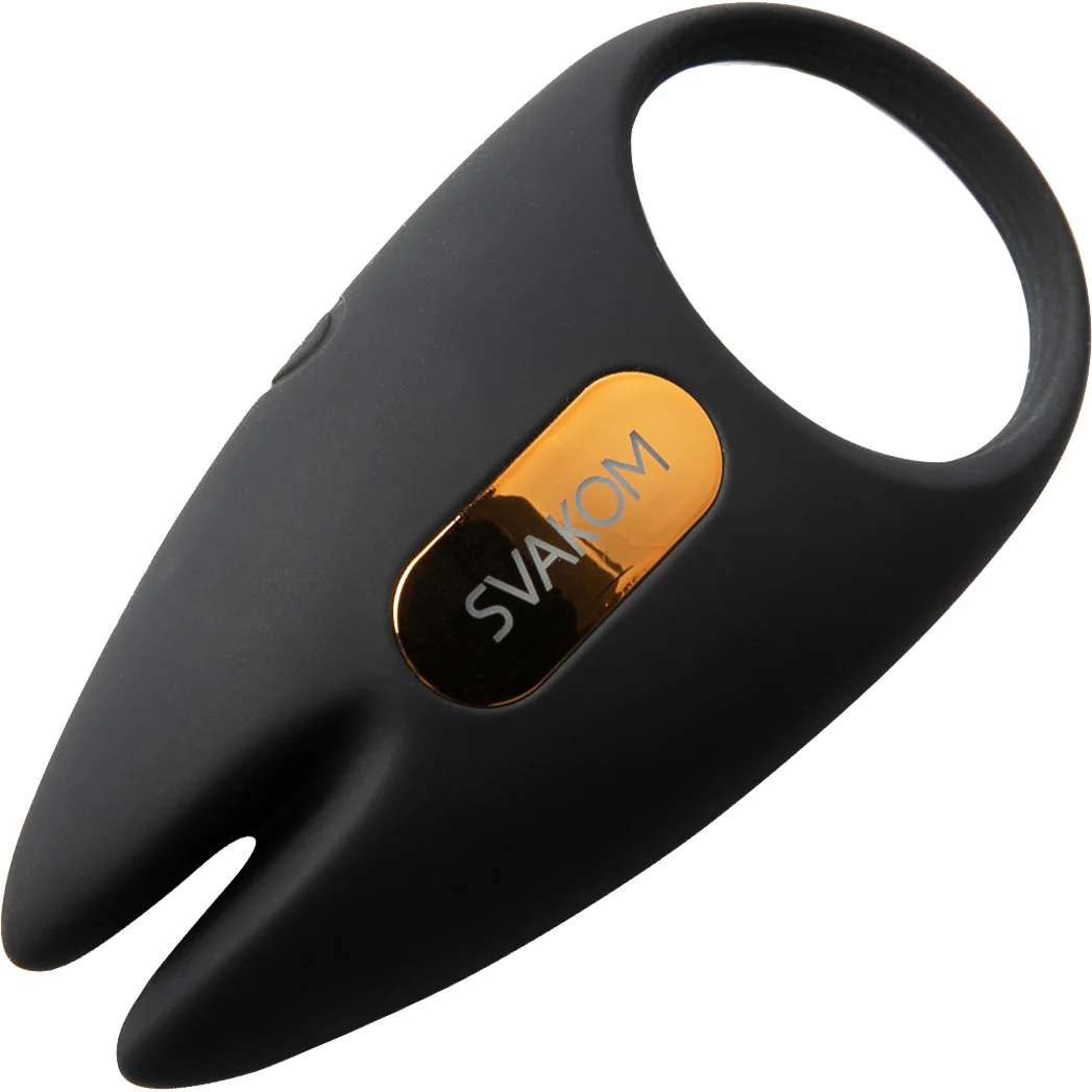 SVAKOM Winni 2 App Enabled Silicone Rechargeable Vibrating Cock Ring With Remote - Black - Image 8