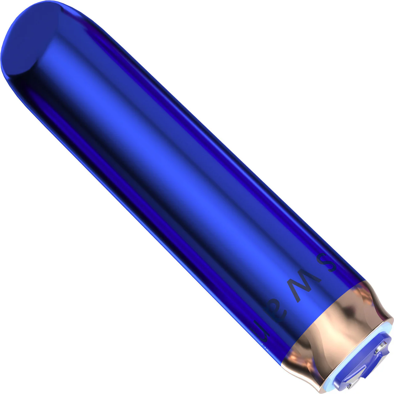 Swan Maximum Rechargeable Waterproof Bullet Vibrator With Silicone Comfy Cuff – Blue - Image 3