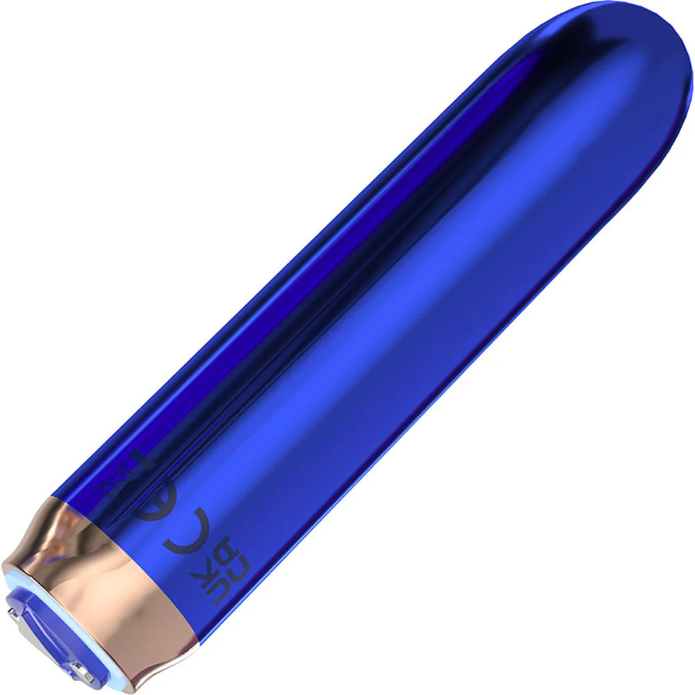 Swan Maximum Rechargeable Waterproof Bullet Vibrator With Silicone Comfy Cuff – Blue - Image 4