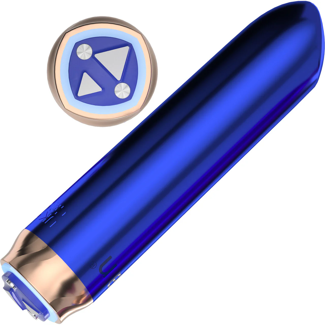 Swan Maximum Rechargeable Waterproof Bullet Vibrator With Silicone Comfy Cuff – Blue - Image 6