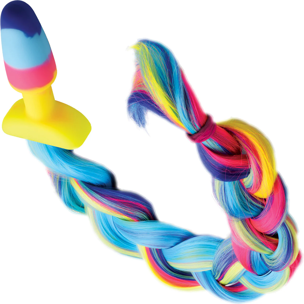 Tailz Rainbow Silicone Anal Plug With Unicorn Faux Fur Tail - Image 6