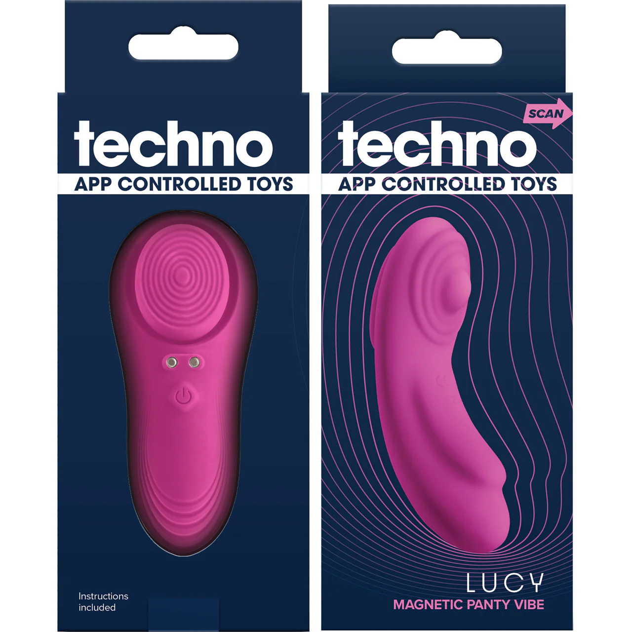 Techno Lucy Rechargeable Silicone App Controlled Magnetic Panty Vibrator By NS Novelties - Magenta - Image 3