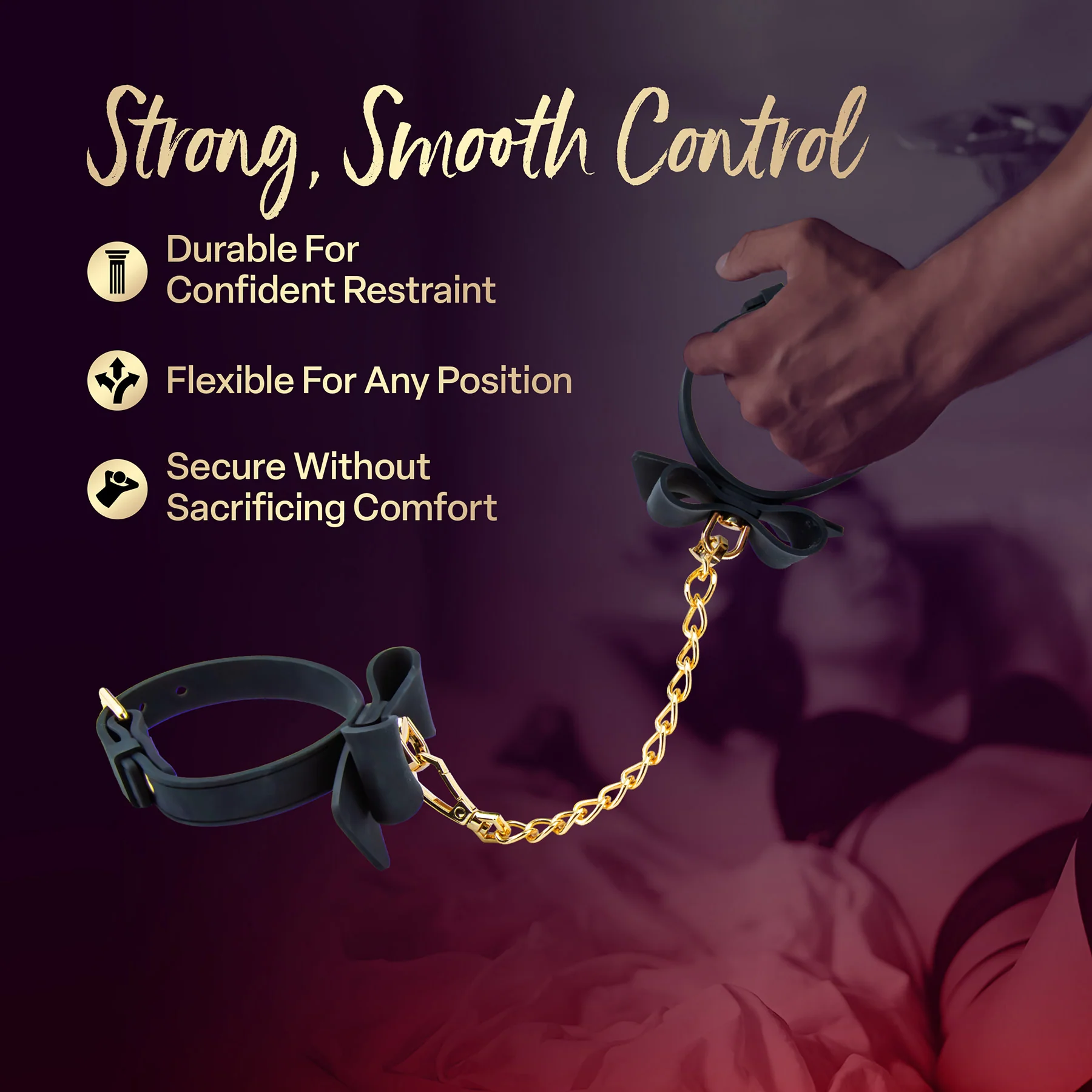 Temptasia® Ardor® Silicone Wrist & Ankle Restraints With Bow - Image 4