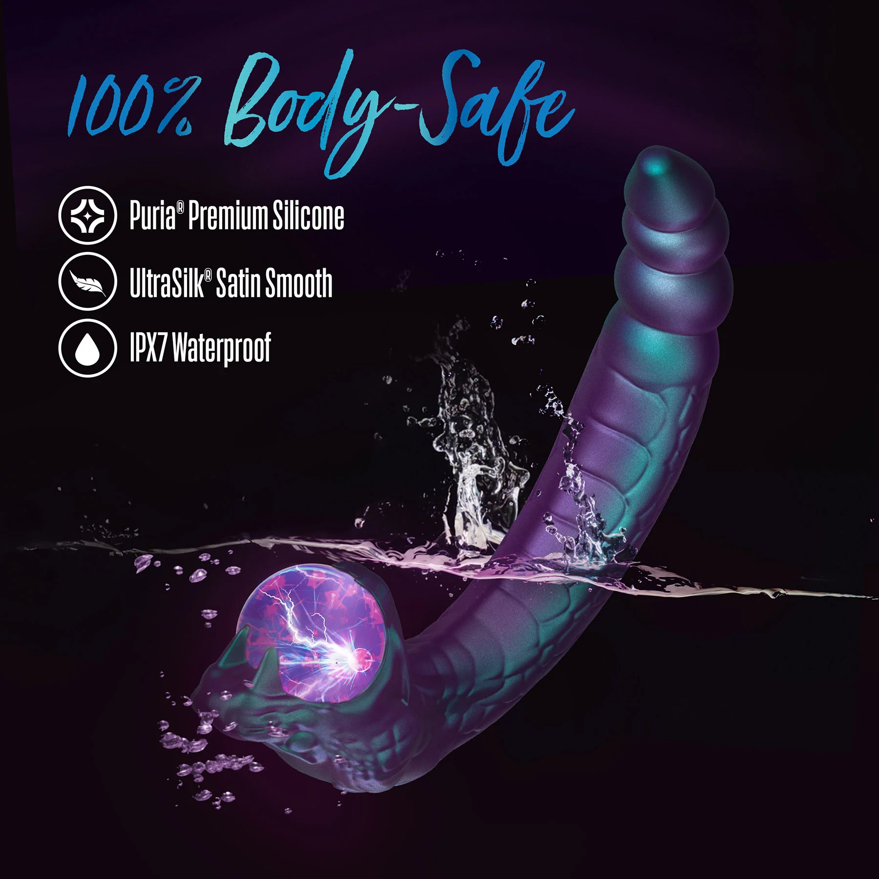 Temptasia By Blush Rattle Snake Pulse Vibrator With Mystical Plasma Globe - Dark Millenia - Image 8