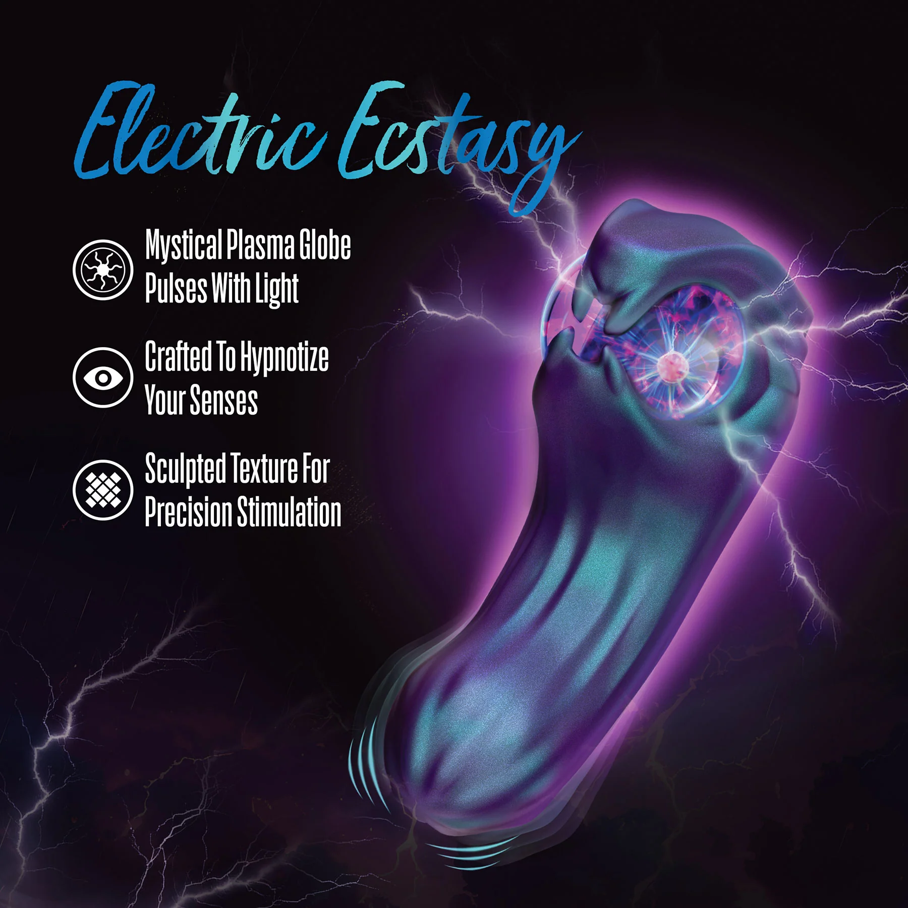 Temptasia By Blush Viper Pulse Vibrator With Mystical Plasma Globe - Dark Millenia - Image 2