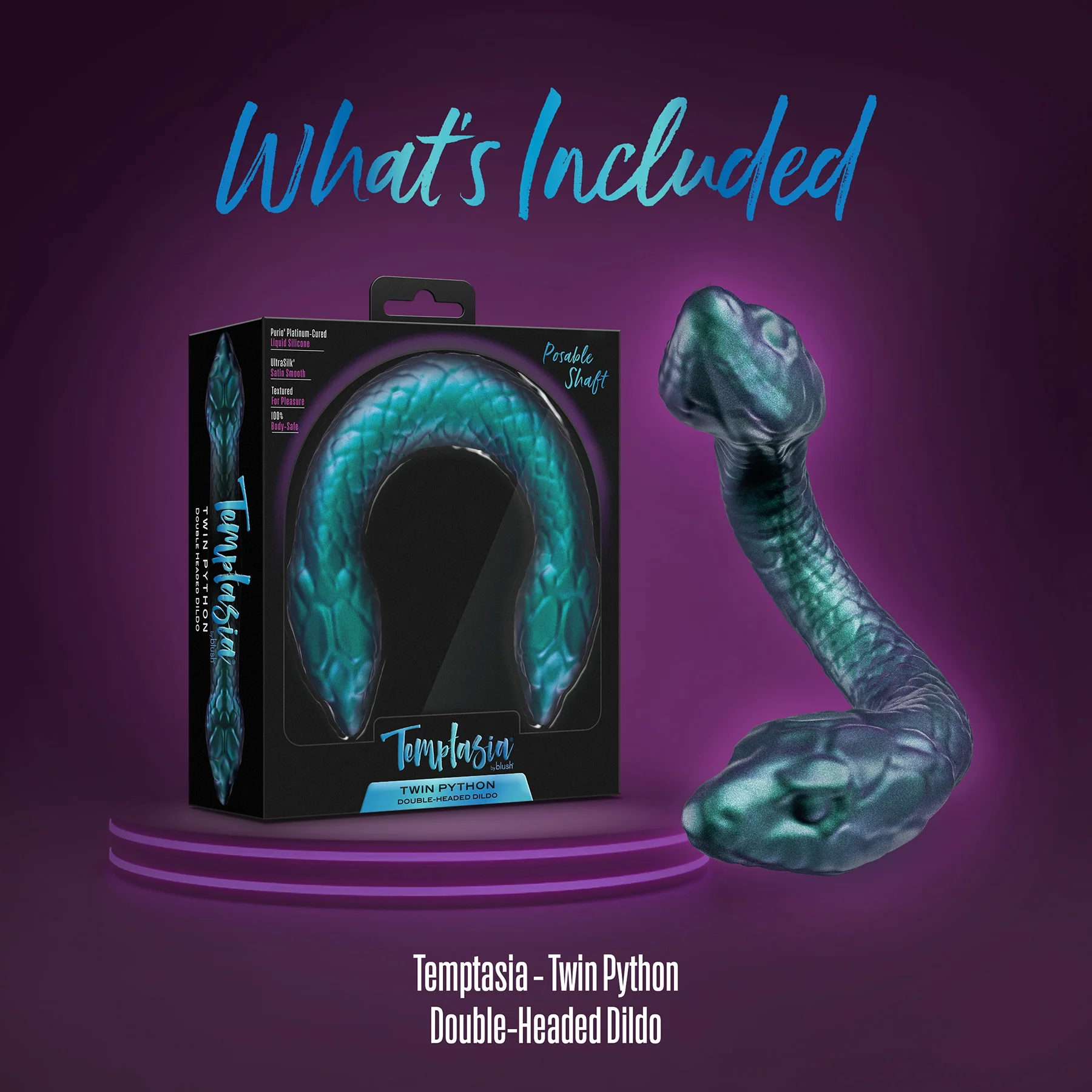 Temptasia Twin Python Silicone Double-Ended Posable Dildo - Image 13