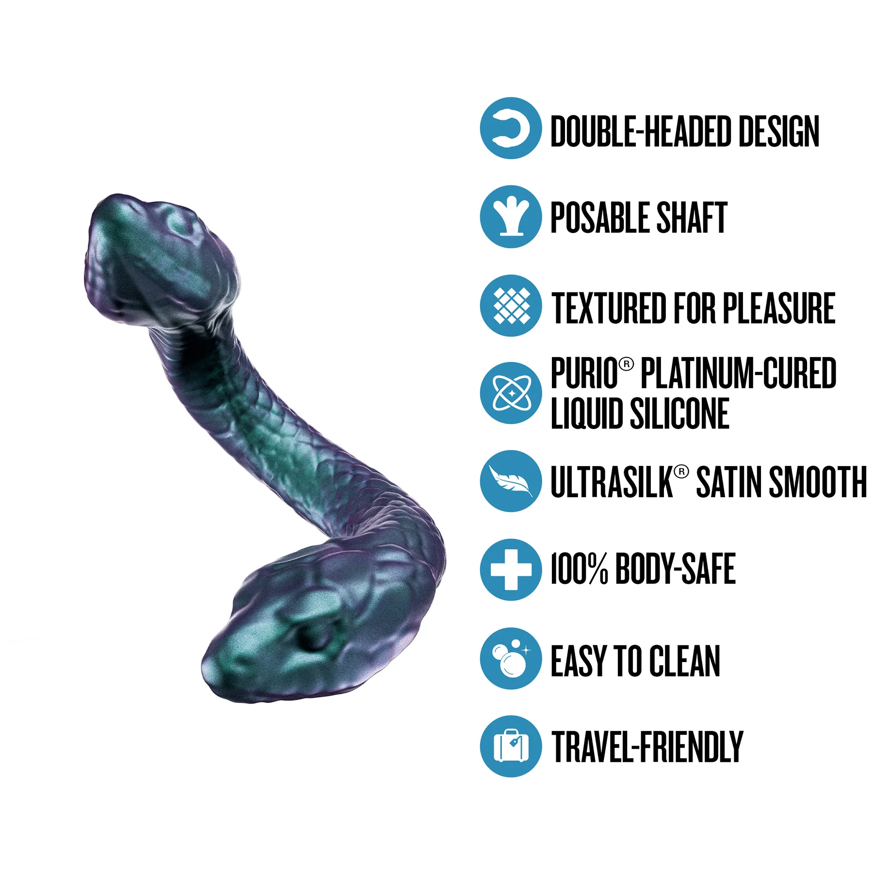 Temptasia Twin Python Silicone Double-Ended Posable Dildo - Image 14