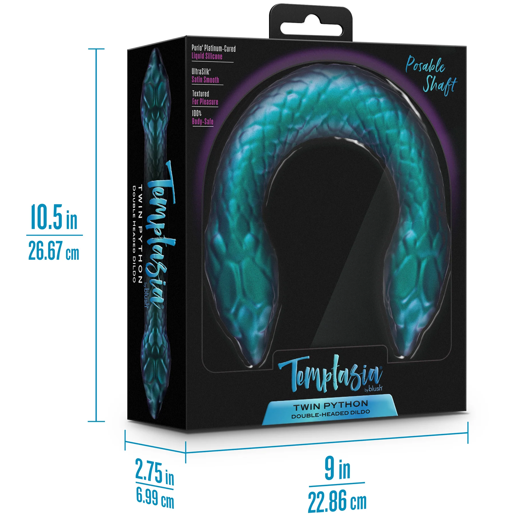Temptasia Twin Python Silicone Double-Ended Posable Dildo - Image 15