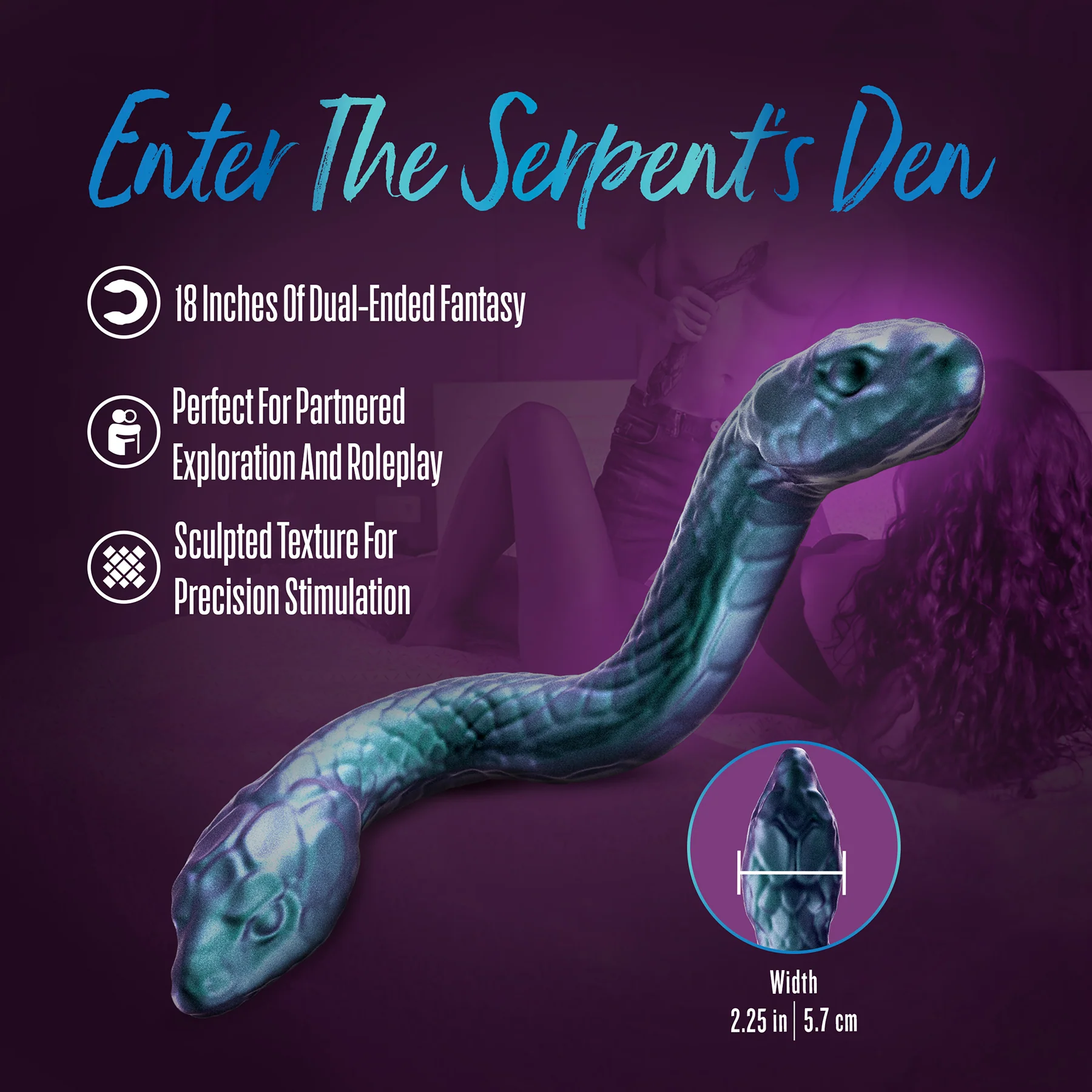 Temptasia Twin Python Silicone Double-Ended Posable Dildo - Image 5