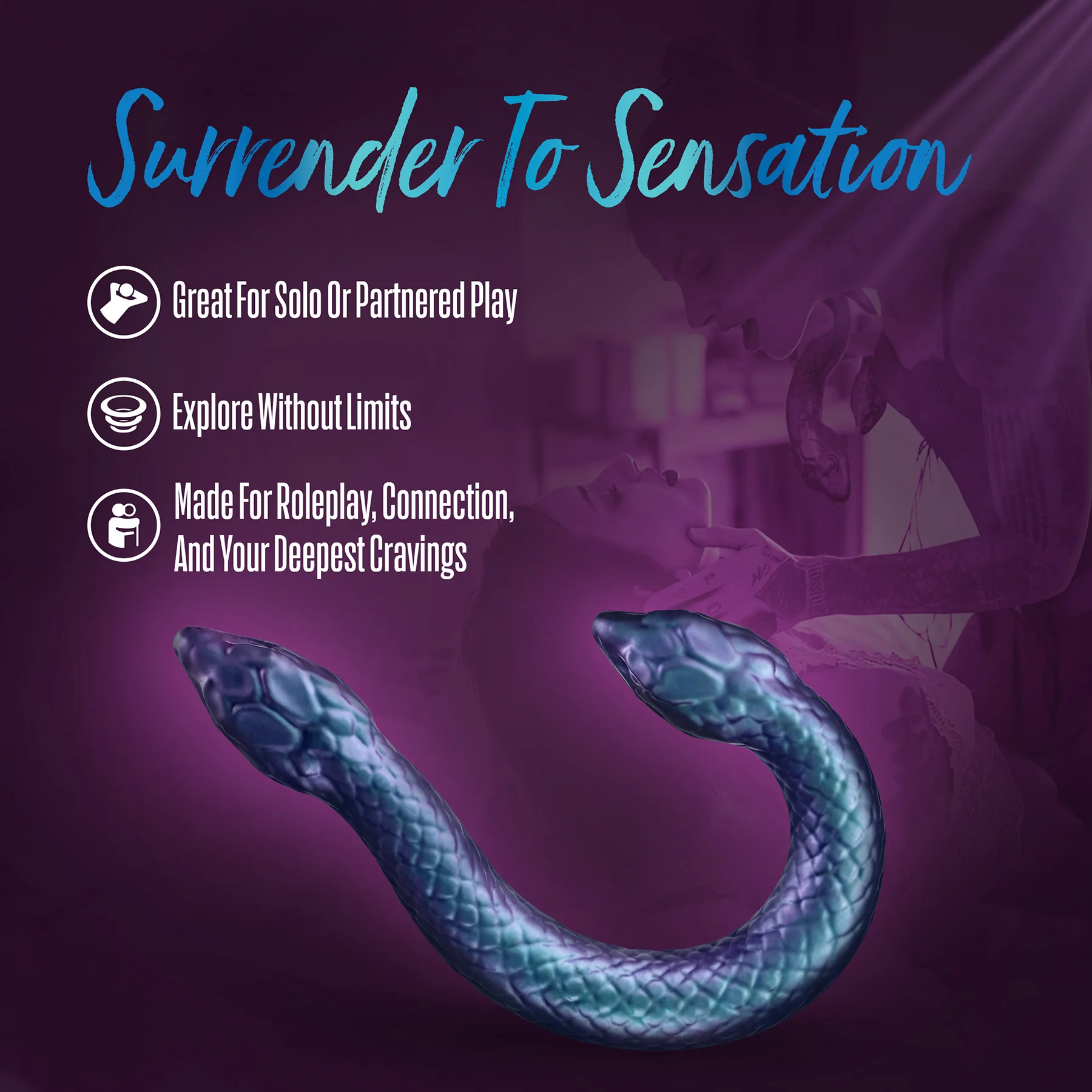 Temptasia Twin Python Silicone Double-Ended Posable Dildo - Image 9