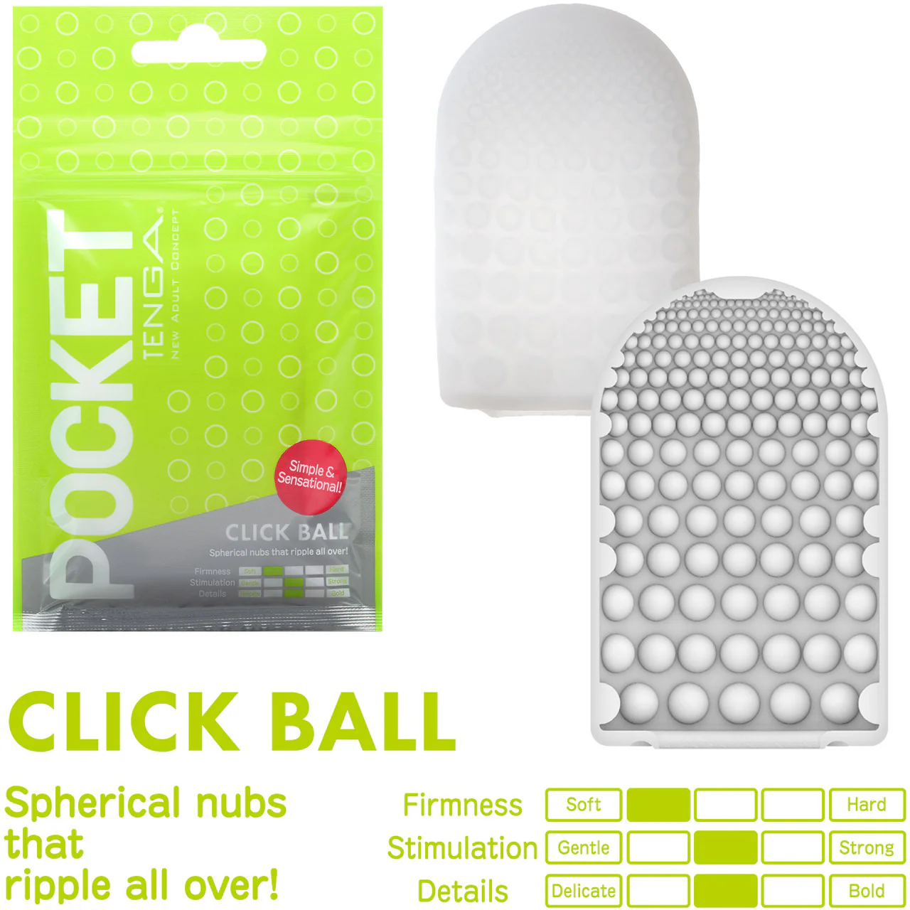 Tenga Pocket Portable Penis Masturbator - Click Ball - Image 2