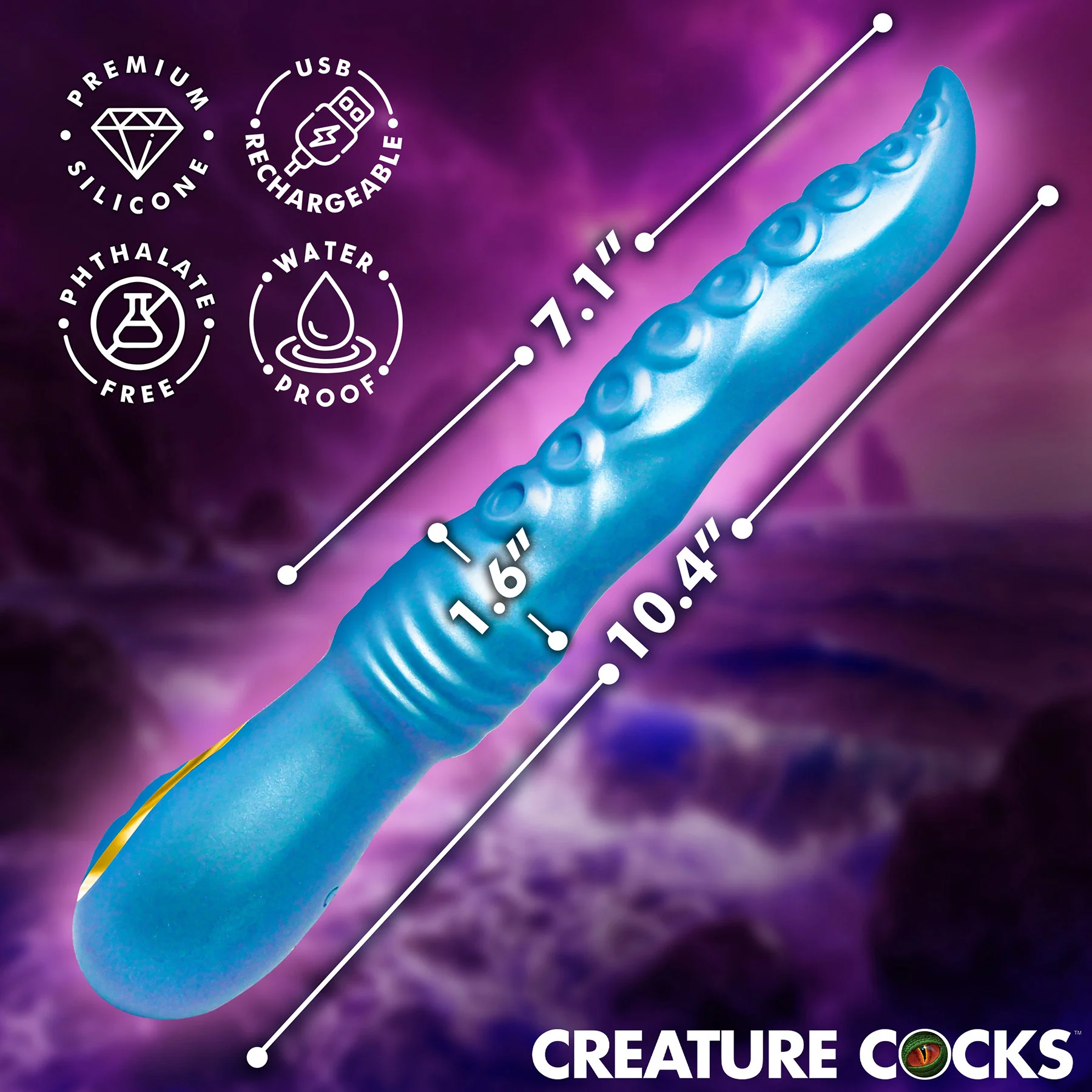 Tenta-Squirm Squirming Rechargeable Silicone Vibrator By Creature Cocks - Image 10