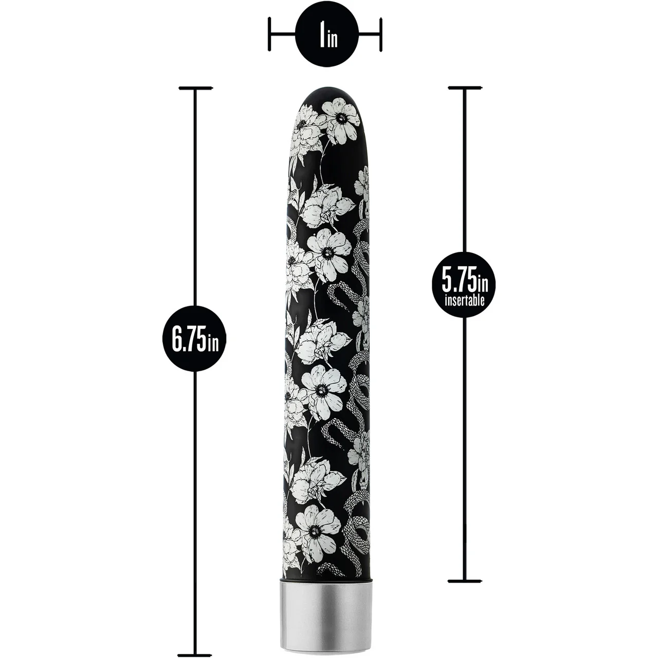 The Collection Eden Limited Edition Rechargeable Waterproof Slimline Vibrator By Blush - Black & White - Image 5