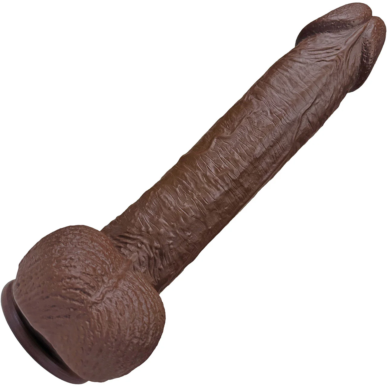 The Engineer 7 Inch Silicone Realistic Dildo With Balls & Suction Cup Base By Fukena - Chocolate - Image 5