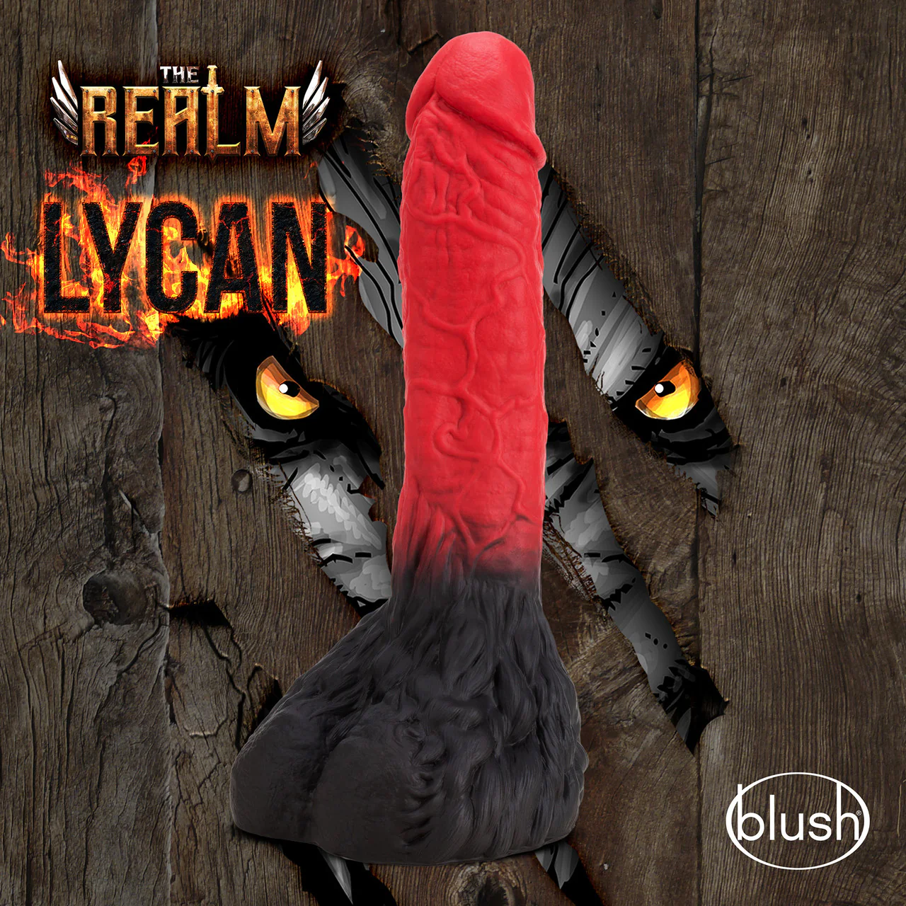 The Realm Lycan Silicone Lock On & Harness Compatible Werewolf Dildo - Red - Image 6