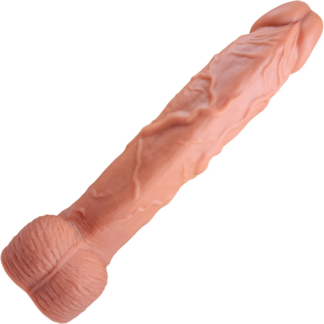 The Wizard 10 Inch Silicone Realistic Dildo With Balls & Suction Cup Base By Fukena - Vanilla - Image 3