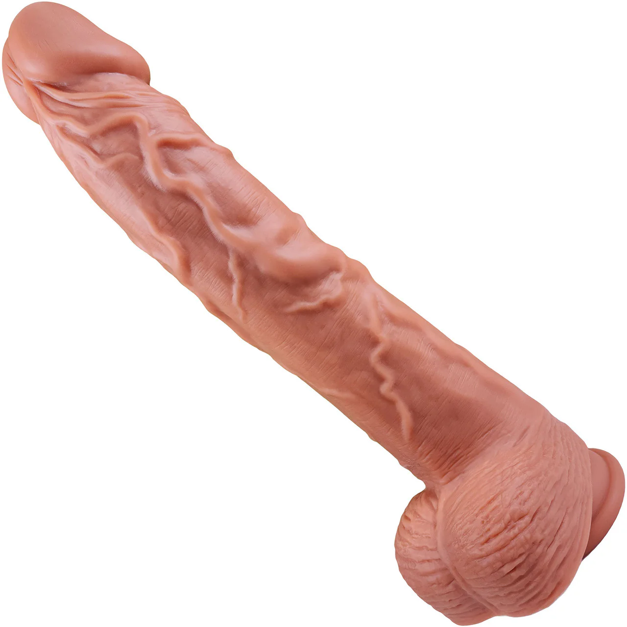The Wizard 10 Inch Silicone Realistic Dildo With Balls & Suction Cup Base By Fukena - Vanilla - Image 6