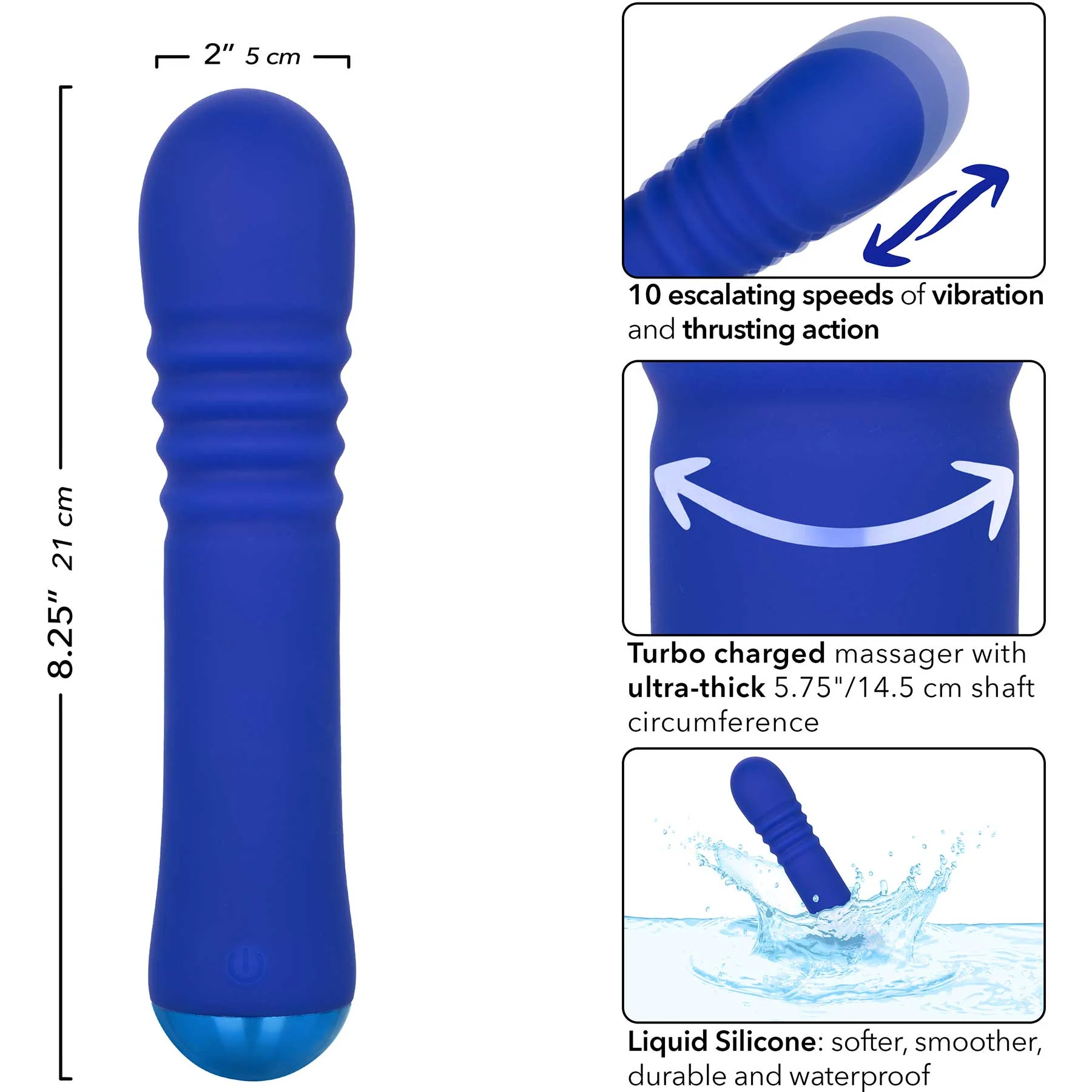 Thicc™ Chubby Rechargeable Silicone Vibrating Thrusting Wand - Image 9