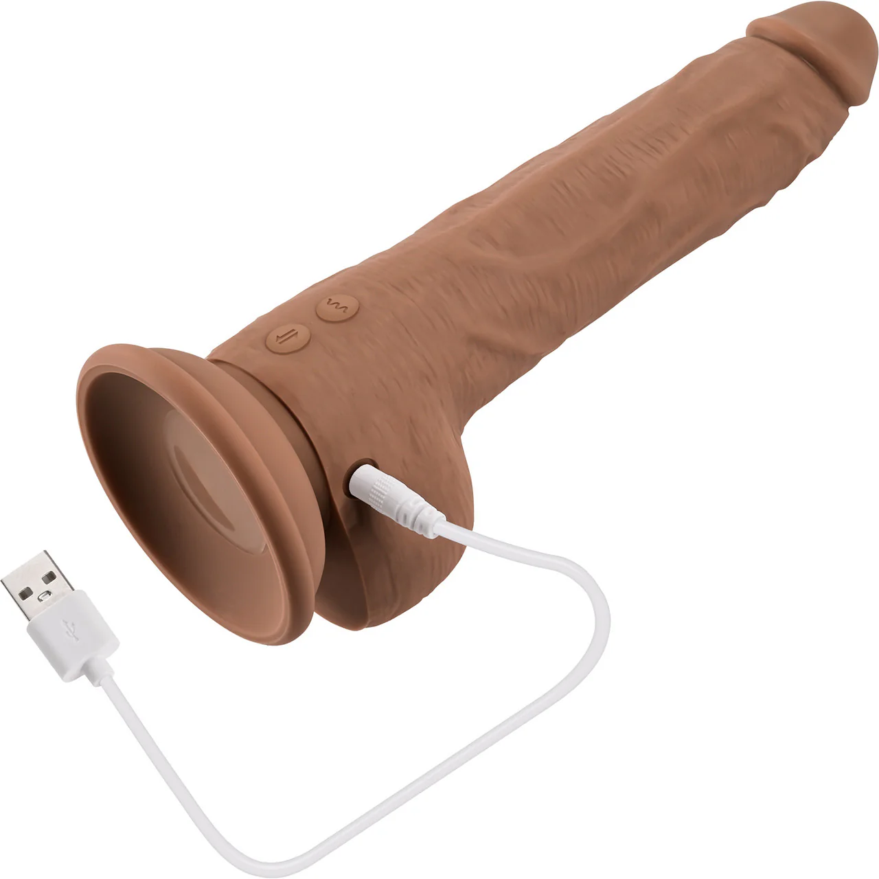 Thrust In Me Silicone Thrusting Vibrating Realistic Dong With Remote By Evolved Novelties - Caramel - Image 7