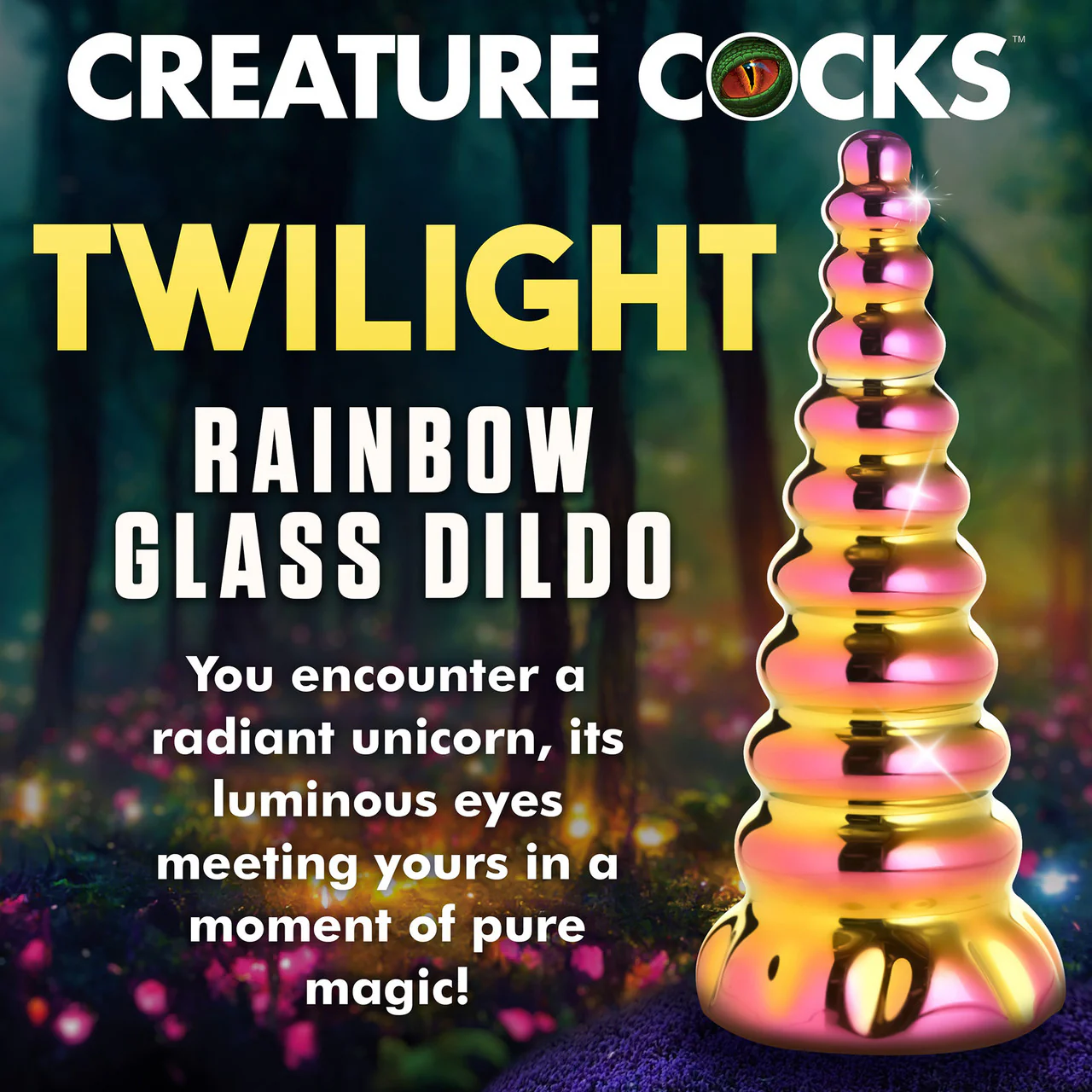 Twilight 6.25" Rainbow Glass Dildo By Creature Cocks - Image 10