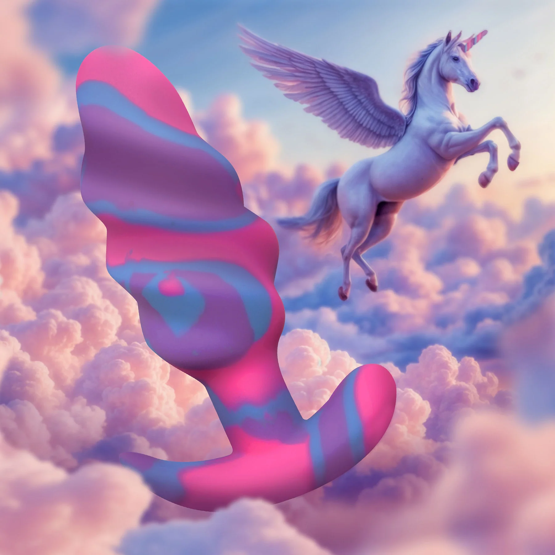 Unicorn Swirl Silicone Butt Plug By Creature Cocks - Image 10