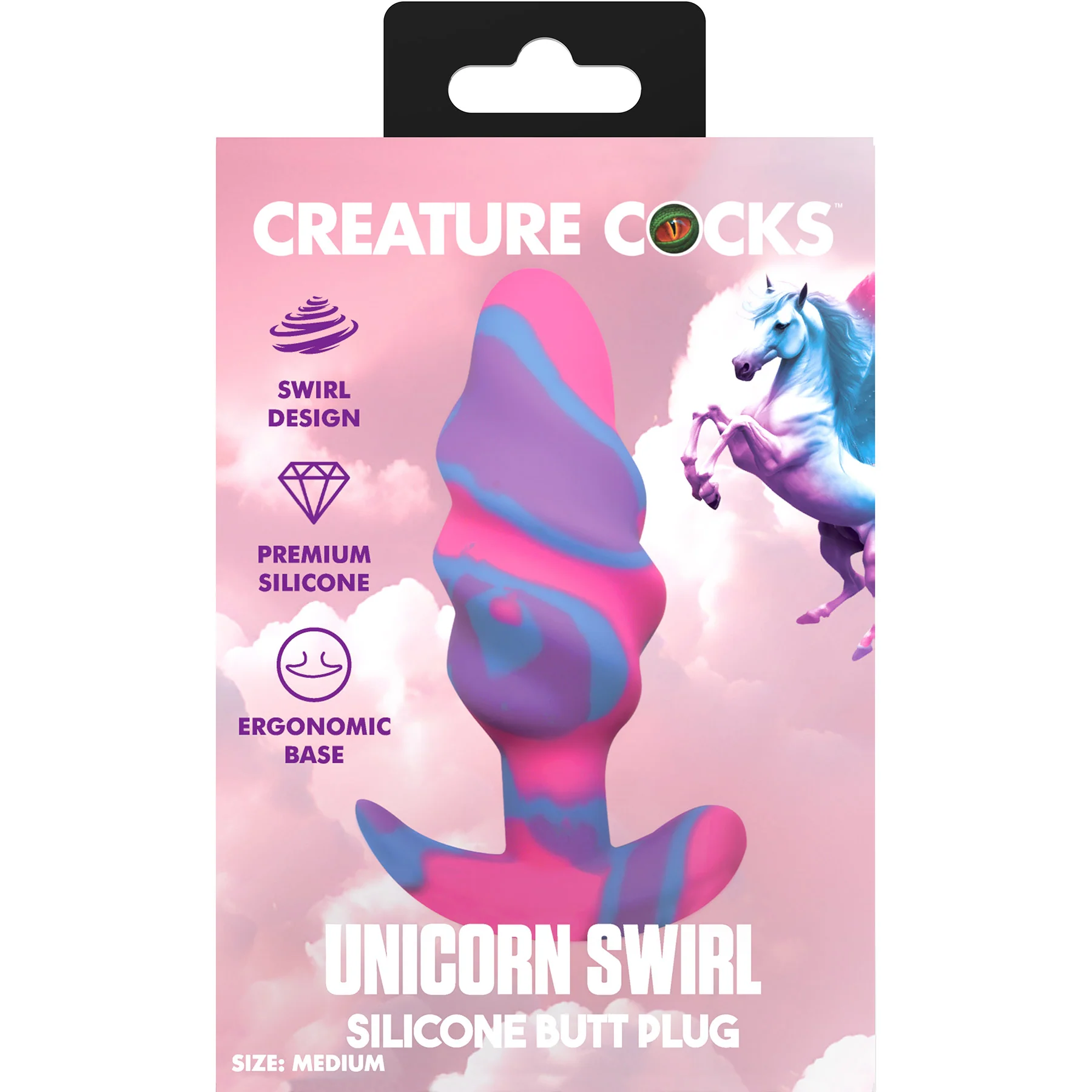 Unicorn Swirl Silicone Butt Plug By Creature Cocks - Image 18