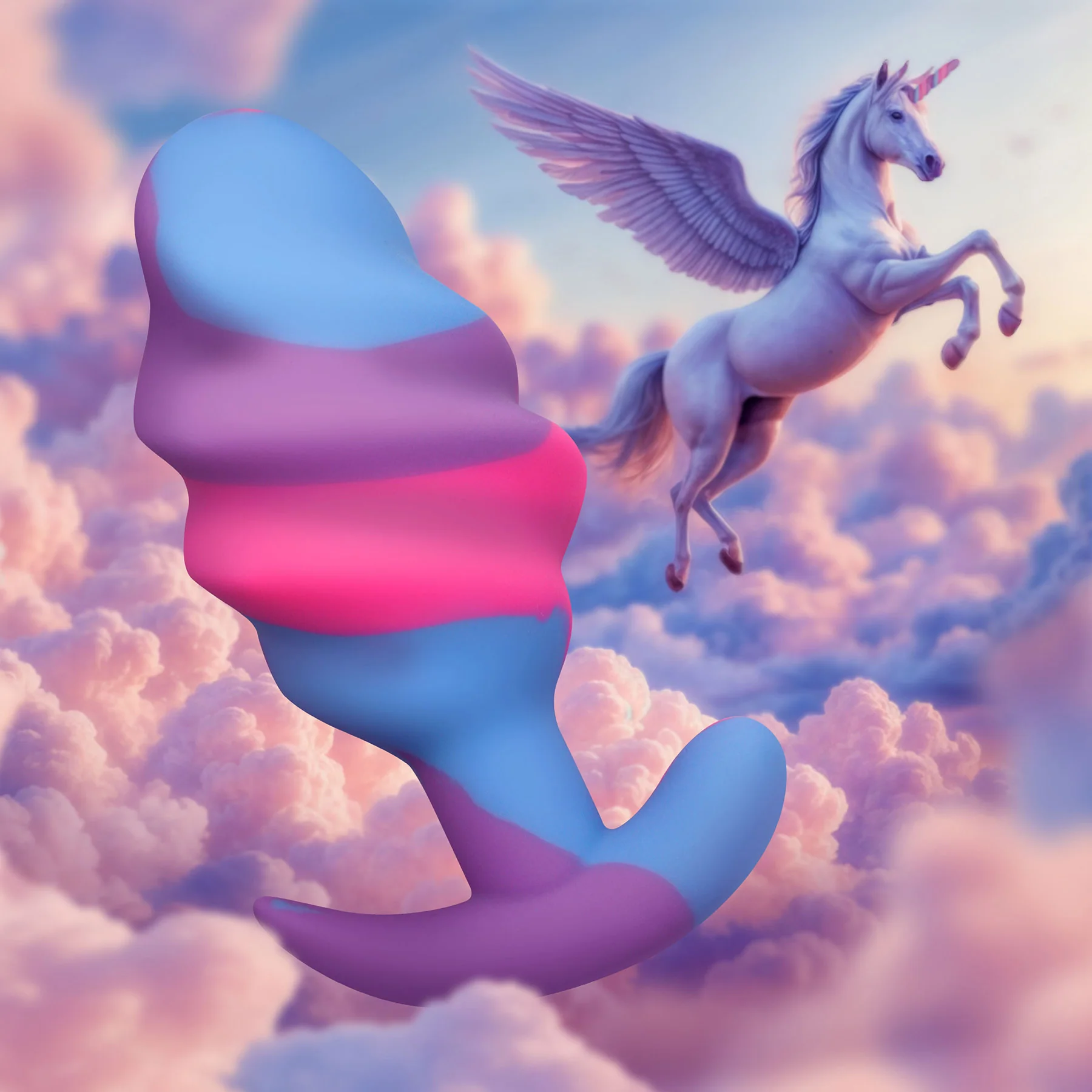 Unicorn Swirl Silicone Butt Plug By Creature Cocks - Image 20