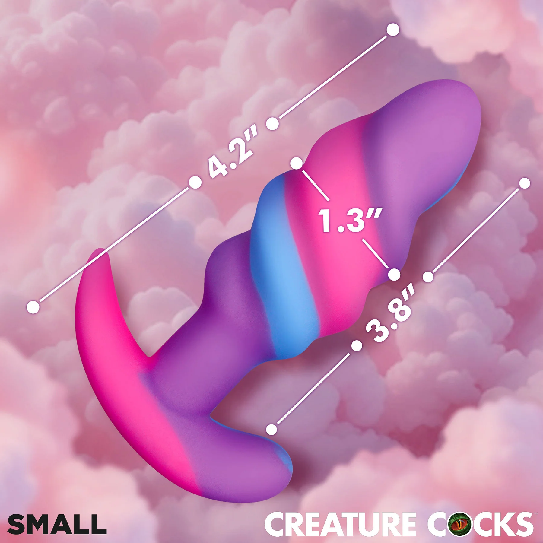 Unicorn Swirl Silicone Butt Plug By Creature Cocks - Image 8