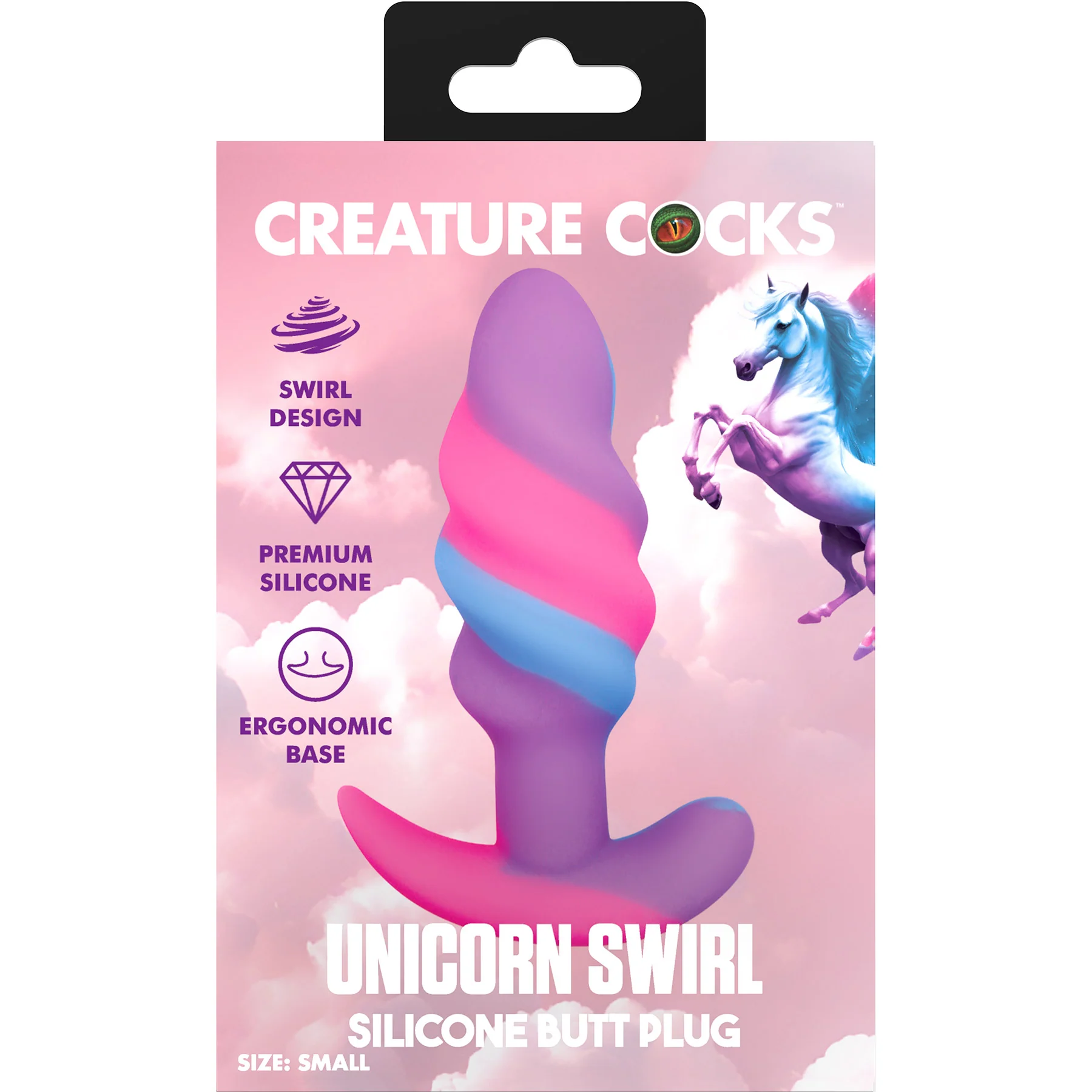 Unicorn Swirl Silicone Butt Plug By Creature Cocks - Image 9