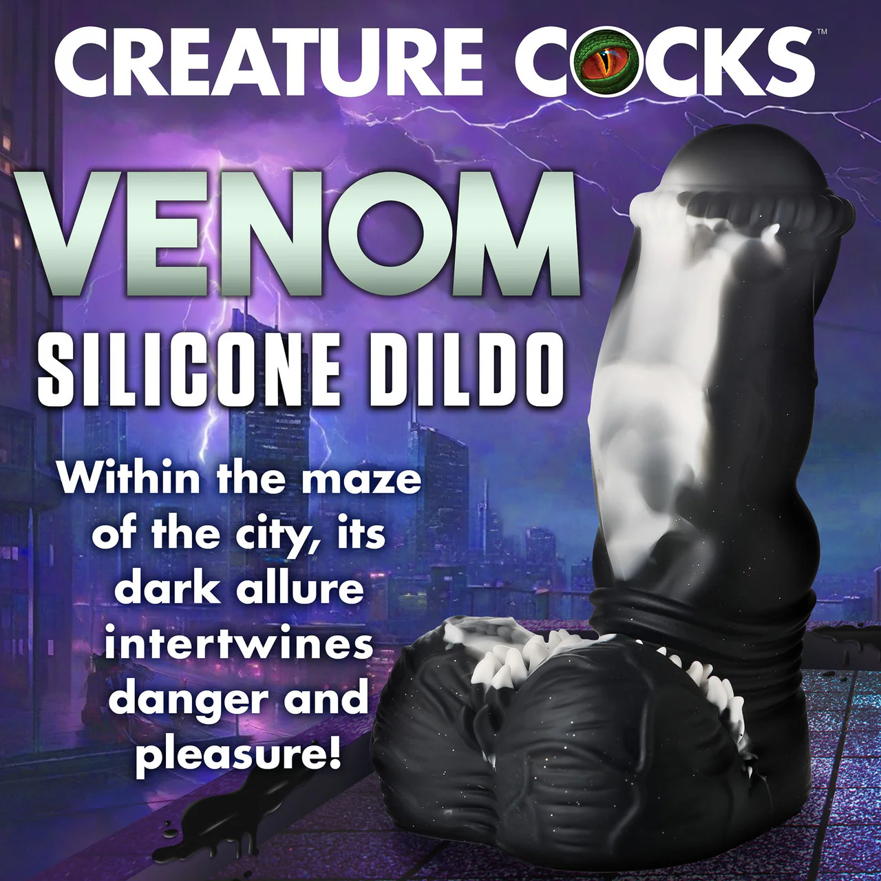 Venom 8" Silicone Suction Cup Dildo By Creature Cocks - Image 14